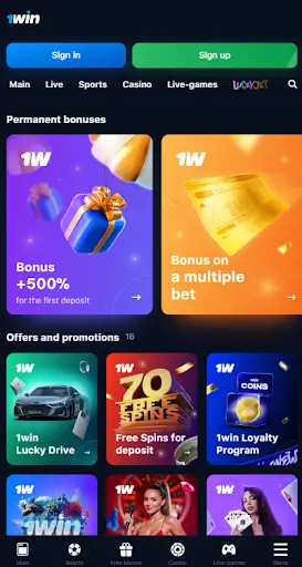 1win casino app bonuses