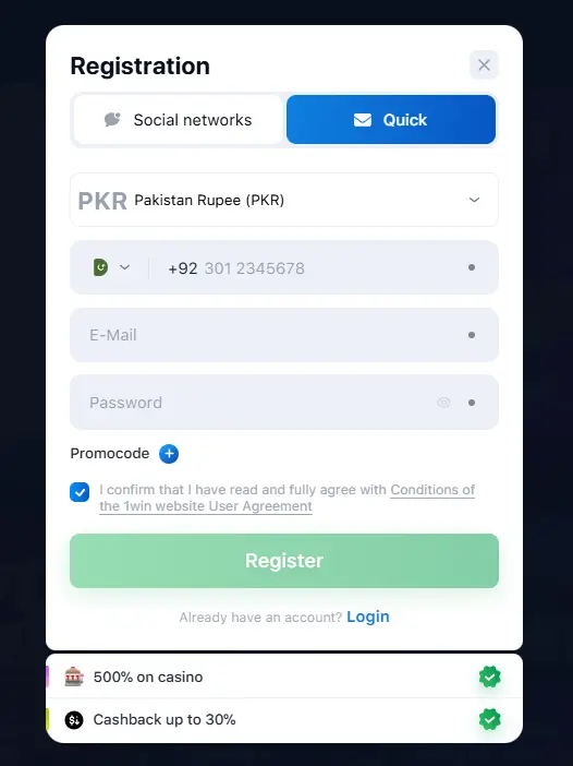 1win register to play Aviator online